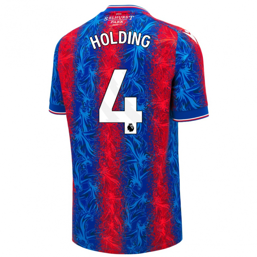 Niño Fútbol Camiseta Rob Holding #4 Rayas Rojas Y Azules 1ª Equipación 2024/25