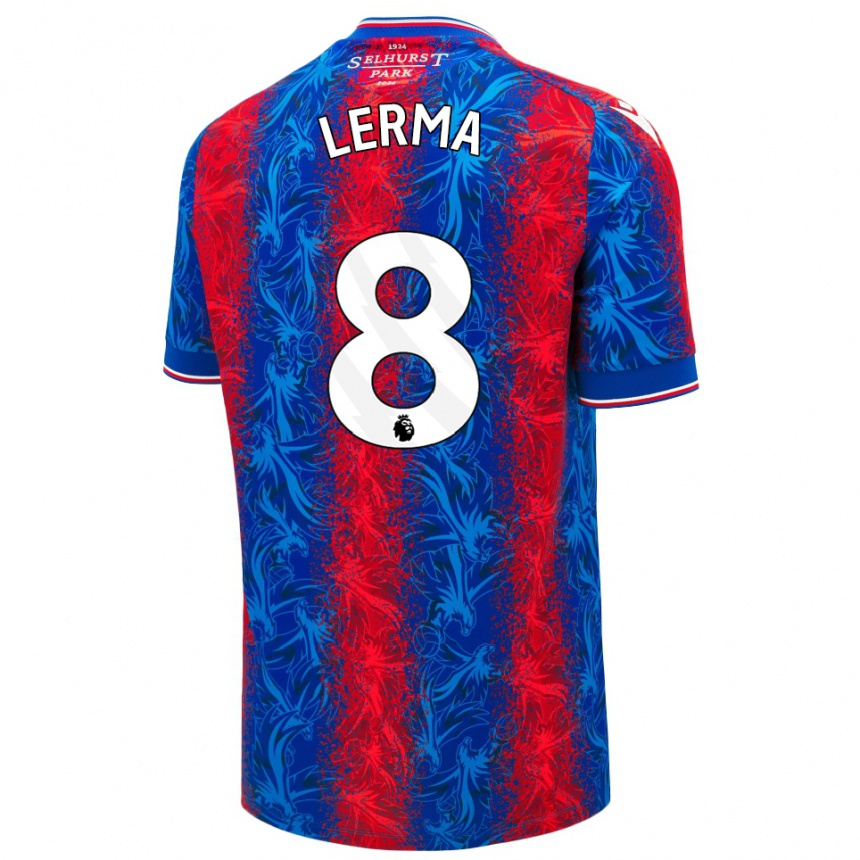 Niño Fútbol Camiseta Jefferson Lerma #8 Rayas Rojas Y Azules 1ª Equipación 2024/25