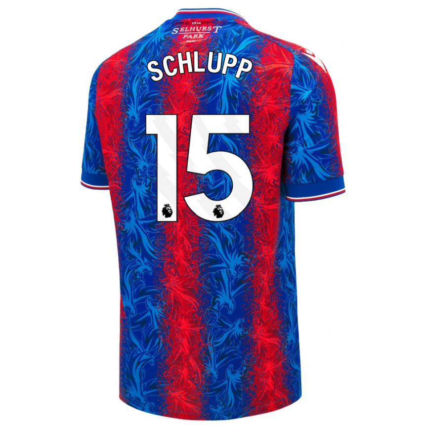 Niño Fútbol Camiseta Jeffrey Schlupp #15 Rayas Rojas Y Azules 1ª Equipación 2024/25