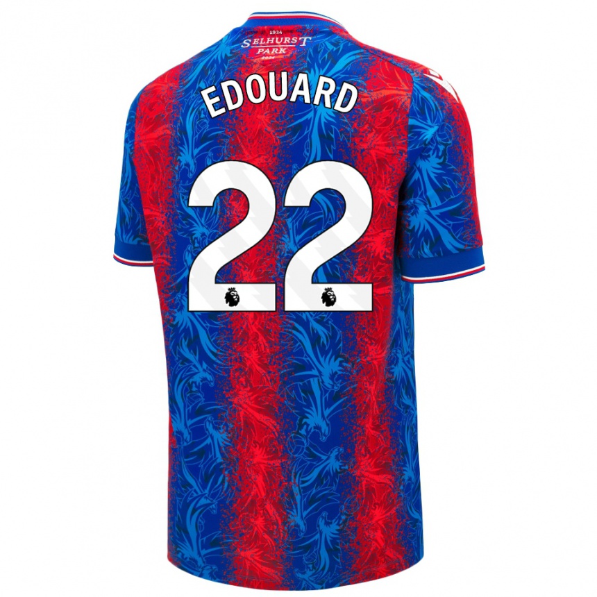 Niño Fútbol Camiseta Odsonne Edouard #22 Rayas Rojas Y Azules 1ª Equipación 2024/25