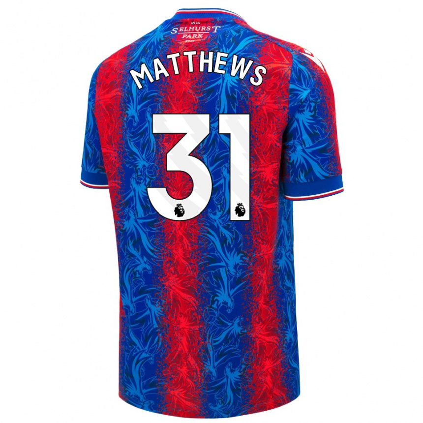 Niño Fútbol Camiseta Remi Matthews #31 Rayas Rojas Y Azules 1ª Equipación 2024/25