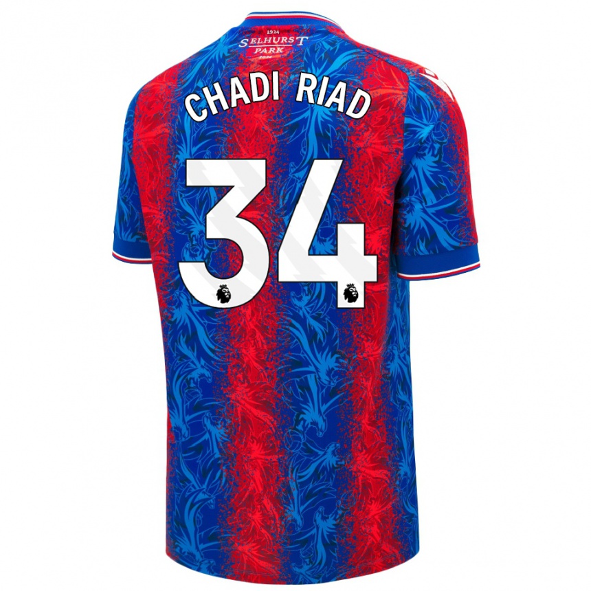 Niño Fútbol Camiseta Chadi Riad #34 Rayas Rojas Y Azules 1ª Equipación 2024/25