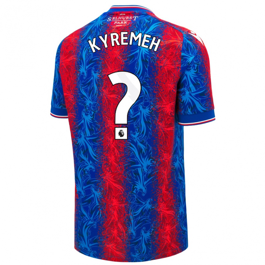 Niño Fútbol Camiseta Jerome Kyremeh #0 Rayas Rojas Y Azules 1ª Equipación 2024/25