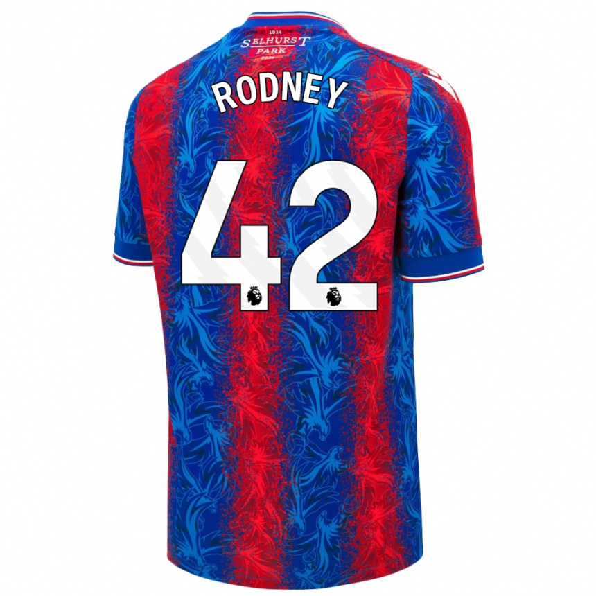 Niño Fútbol Camiseta Kaden Rodney #42 Rayas Rojas Y Azules 1ª Equipación 2024/25