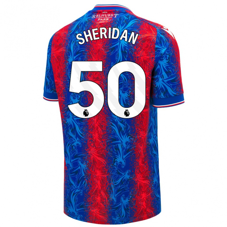 Niño Fútbol Camiseta Joe Sheridan #50 Rayas Rojas Y Azules 1ª Equipación 2024/25