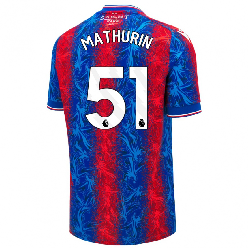 Niño Fútbol Camiseta Roshaun Mathurin #51 Rayas Rojas Y Azules 1ª Equipación 2024/25