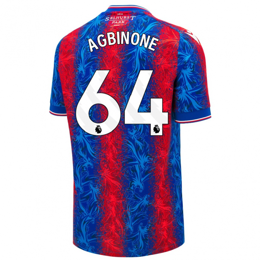 Niño Fútbol Camiseta Asher Agbinone #64 Rayas Rojas Y Azules 1ª Equipación 2024/25