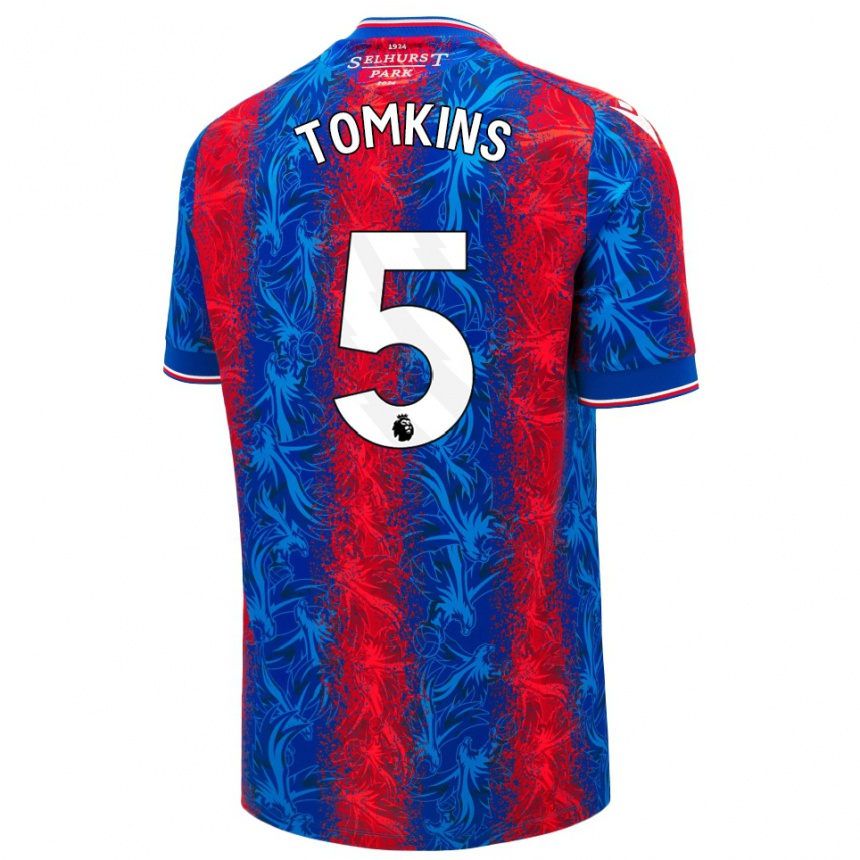 Niño Fútbol Camiseta James Tomkins #5 Rayas Rojas Y Azules 1ª Equipación 2024/25