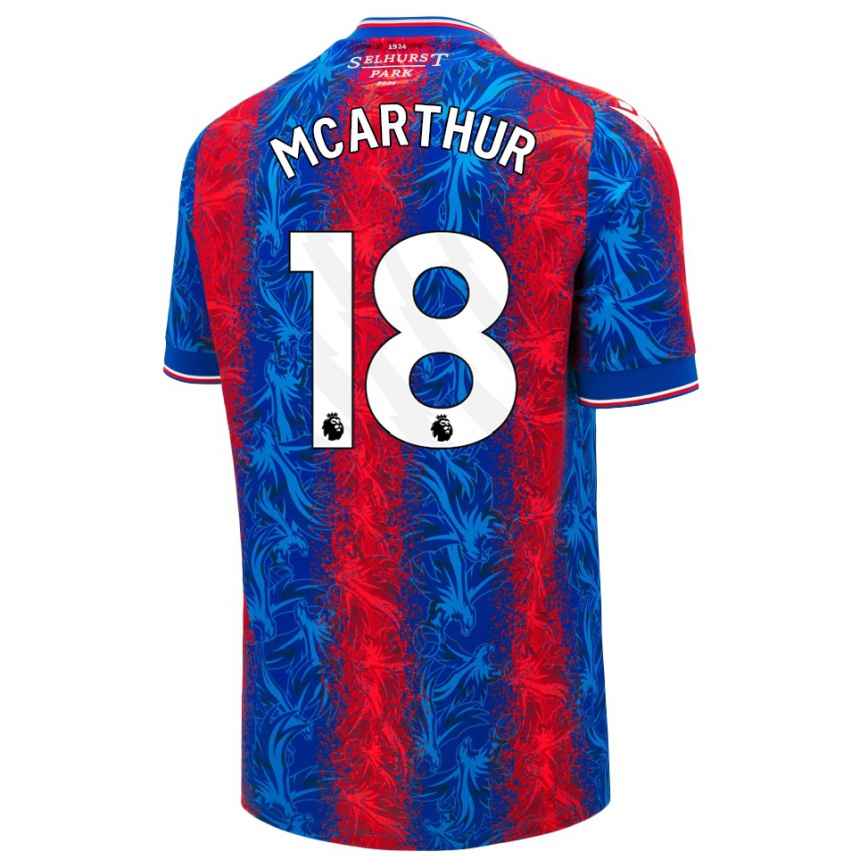 Niño Fútbol Camiseta James Mcarthur #18 Rayas Rojas Y Azules 1ª Equipación 2024/25