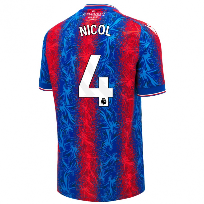 Niño Fútbol Camiseta Leigh Nicol #4 Rayas Rojas Y Azules 1ª Equipación 2024/25