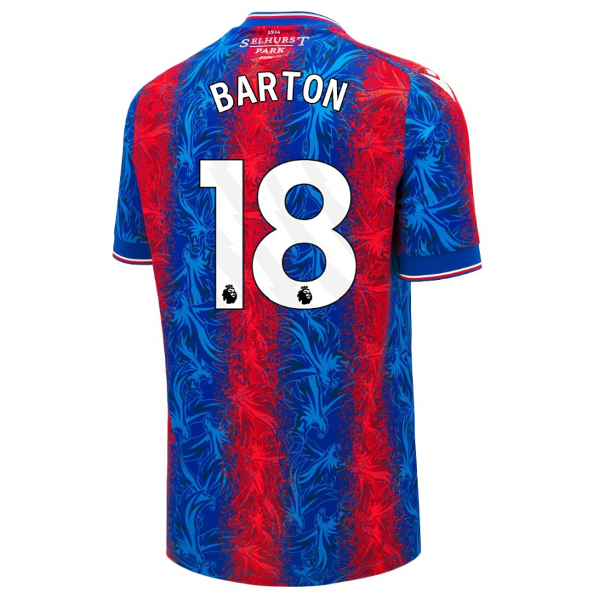 Niño Fútbol Camiseta Kirsty Barton #18 Rayas Rojas Y Azules 1ª Equipación 2024/25