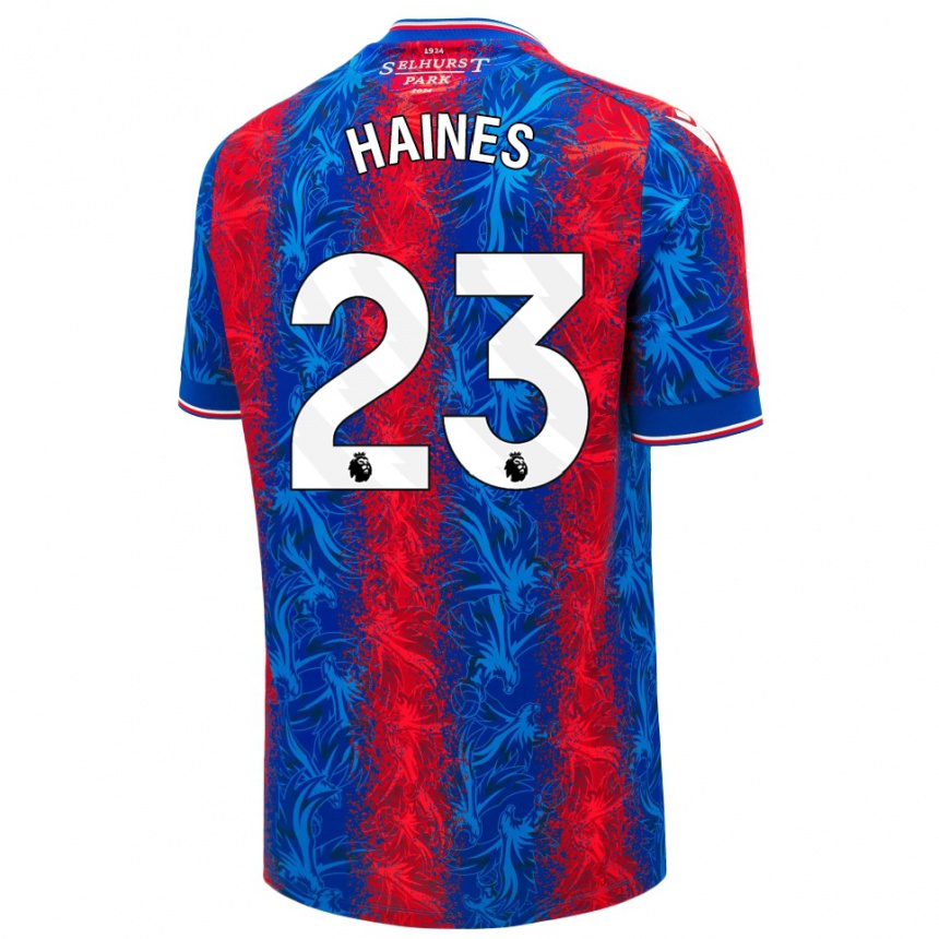 Niño Fútbol Camiseta Coral-Jade Haines #23 Rayas Rojas Y Azules 1ª Equipación 2024/25