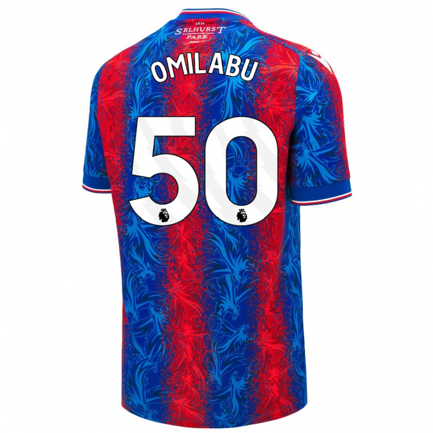 Niño Fútbol Camiseta David Omilabu #50 Rayas Rojas Y Azules 1ª Equipación 2024/25