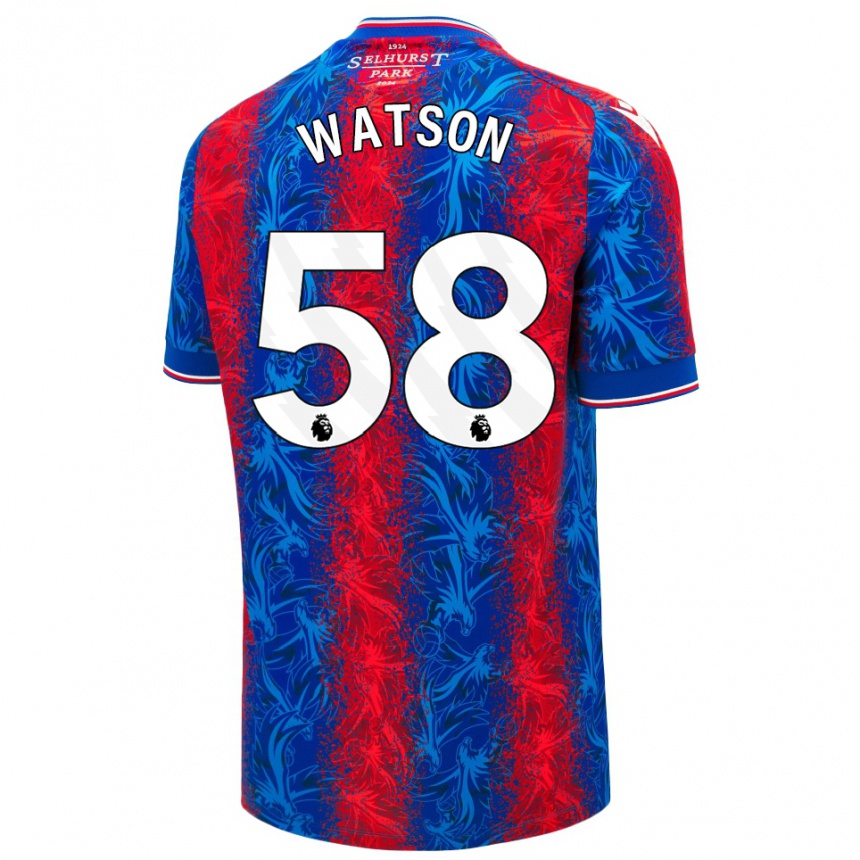 Niño Fútbol Camiseta Noah Watson #58 Rayas Rojas Y Azules 1ª Equipación 2024/25