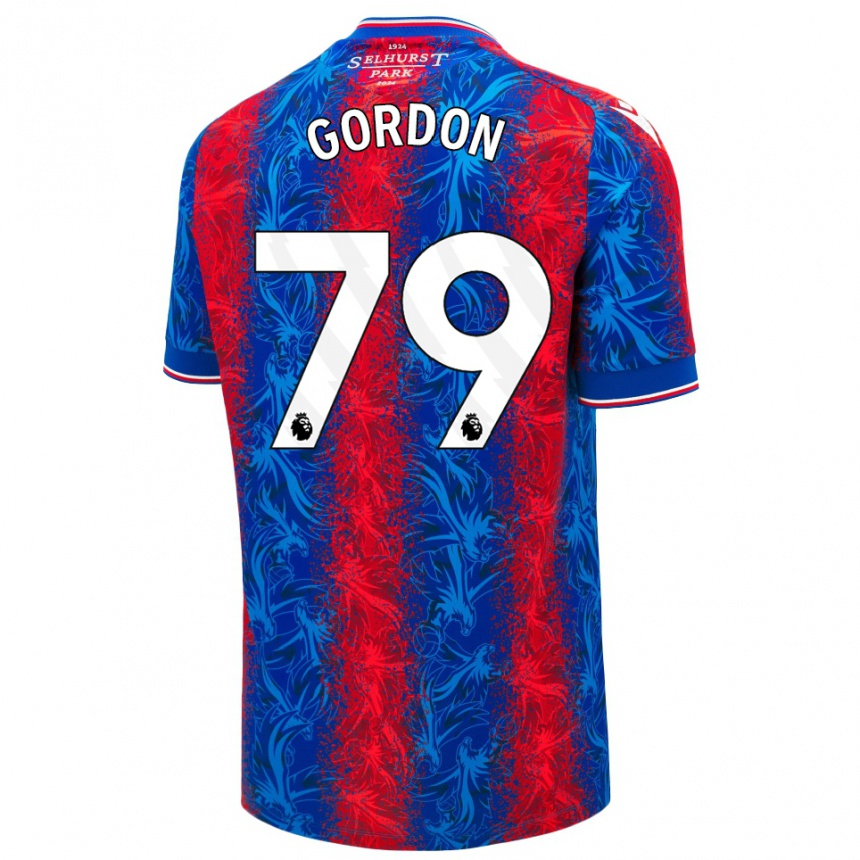 Niño Fútbol Camiseta John-Kymani Gordon #79 Rayas Rojas Y Azules 1ª Equipación 2024/25