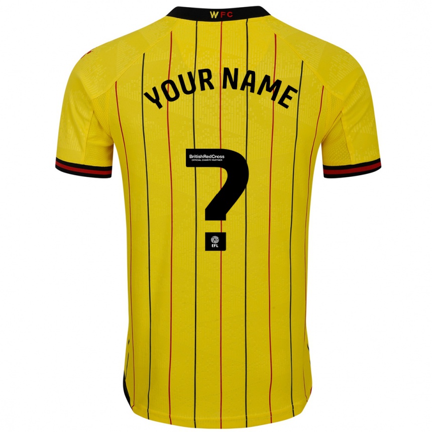 Niño Fútbol Camiseta Su Nombre #0 Amarillo Negro 1ª Equipación 2024/25