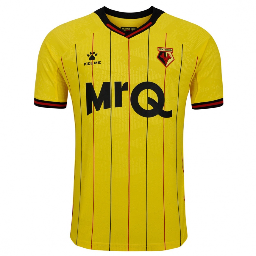 Niño Fútbol Camiseta Su Nombre #0 Amarillo Negro 1ª Equipación 2024/25