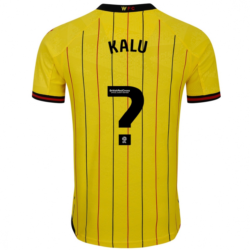 Niño Fútbol Camiseta Samuel Kalu #0 Amarillo Negro 1ª Equipación 2024/25