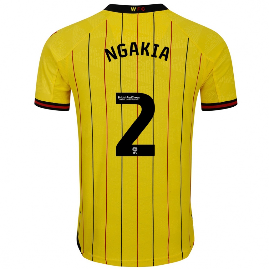 Niño Fútbol Camiseta Jeremy Ngakia #2 Amarillo Negro 1ª Equipación 2024/25