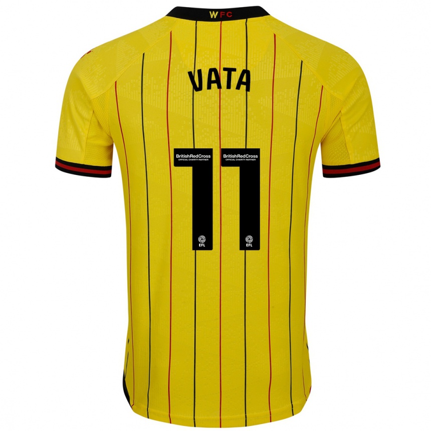 Niño Fútbol Camiseta Rocco Vata #11 Amarillo Negro 1ª Equipación 2024/25