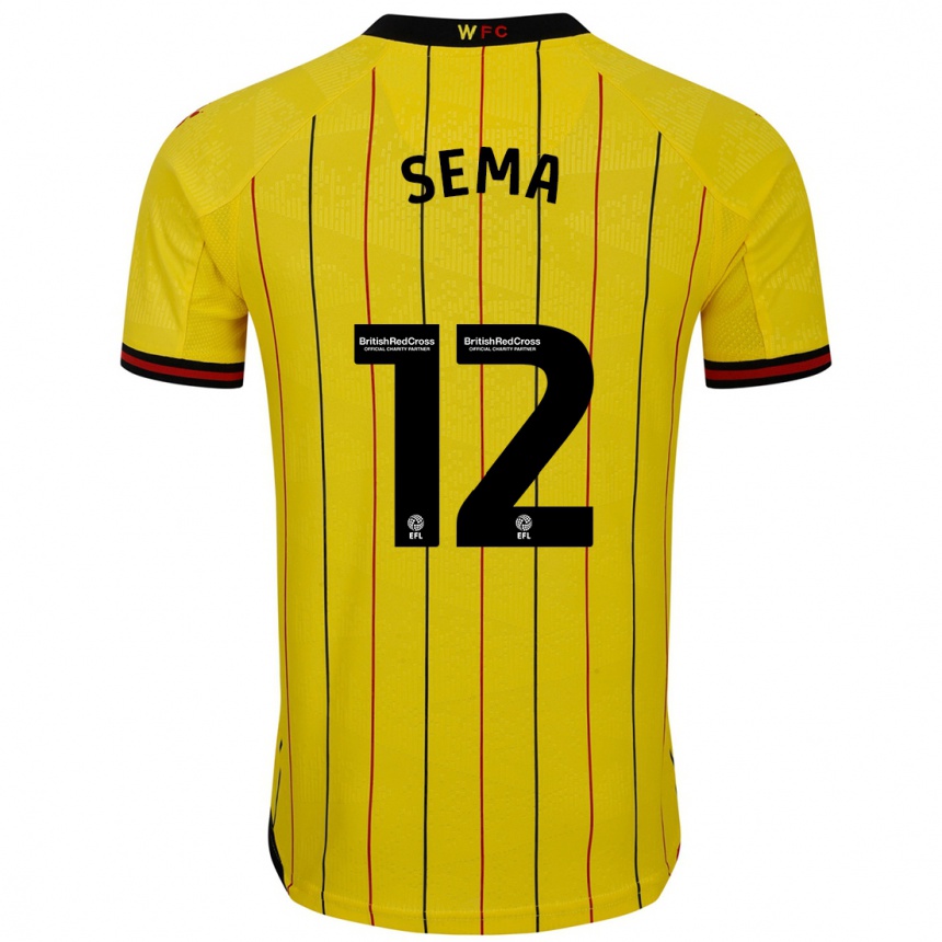 Niño Fútbol Camiseta Ken Sema #12 Amarillo Negro 1ª Equipación 2024/25