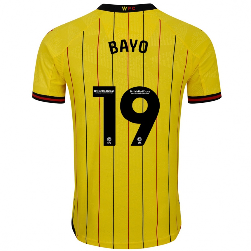 Niño Fútbol Camiseta Vakoun Bayo #19 Amarillo Negro 1ª Equipación 2024/25