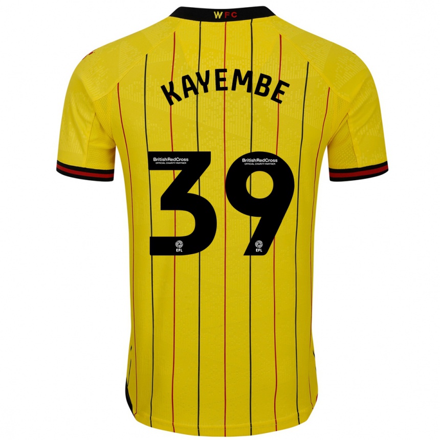 Niño Fútbol Camiseta Edo Kayembe #39 Amarillo Negro 1ª Equipación 2024/25