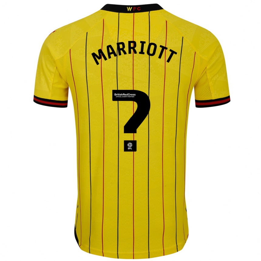 Niño Fútbol Camiseta Alfie Marriott #0 Amarillo Negro 1ª Equipación 2024/25