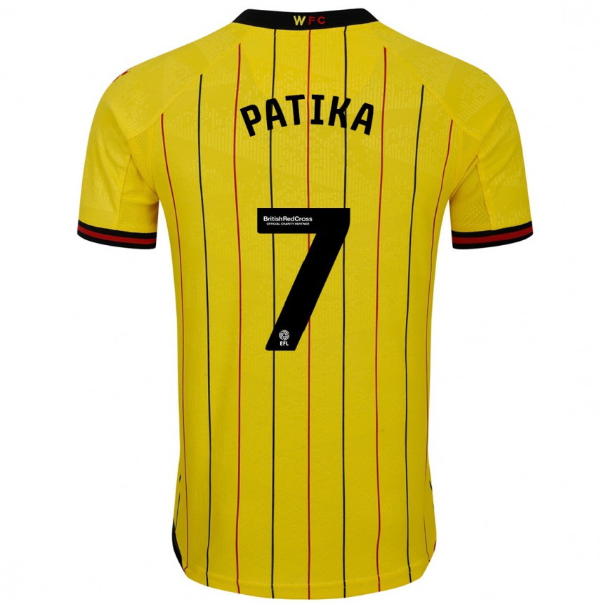 Niño Fútbol Camiseta Glebs Patika #7 Amarillo Negro 1ª Equipación 2024/25