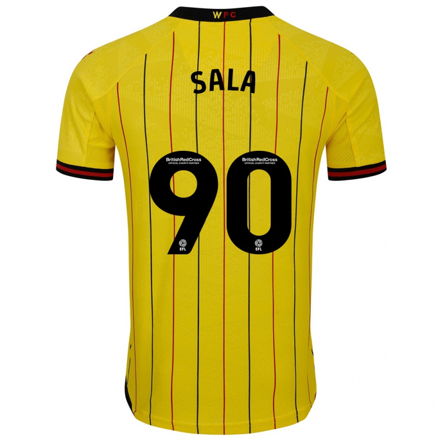 Niño Fútbol Camiseta Joel Sala #90 Amarillo Negro 1ª Equipación 2024/25