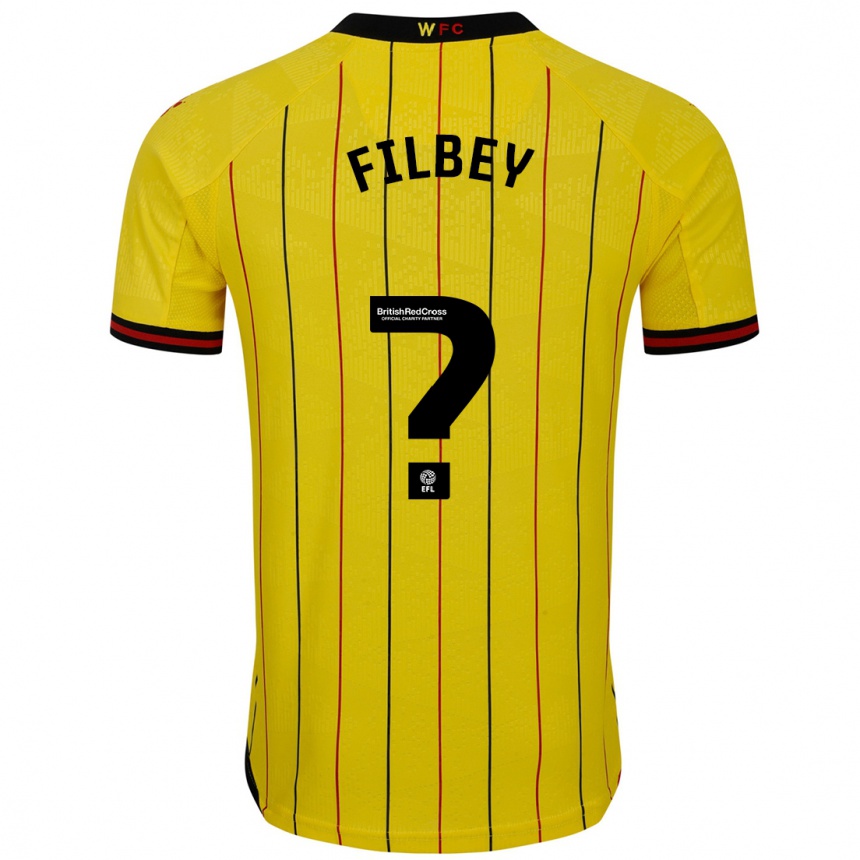 Niño Fútbol Camiseta Anna Filbey #0 Amarillo Negro 1ª Equipación 2024/25