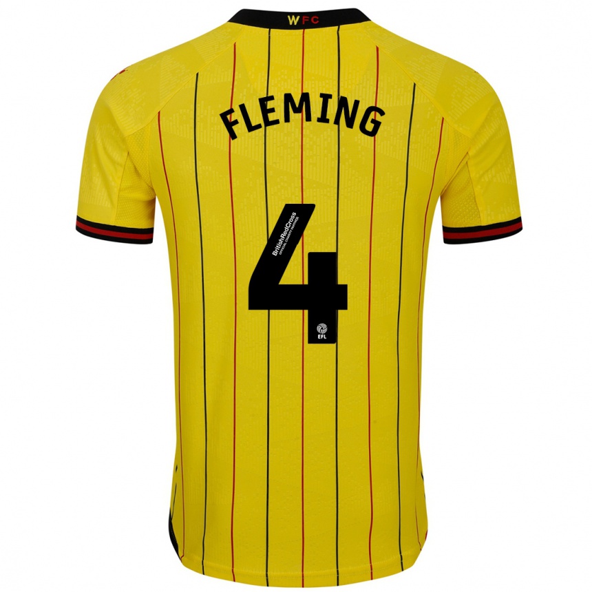 Niño Fútbol Camiseta Charlotte Fleming #4 Amarillo Negro 1ª Equipación 2024/25