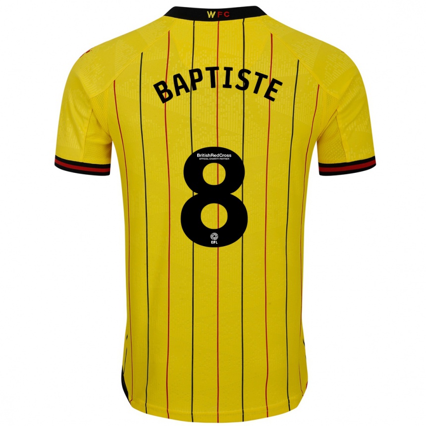 Niño Fútbol Camiseta Bianca Baptiste #8 Amarillo Negro 1ª Equipación 2024/25