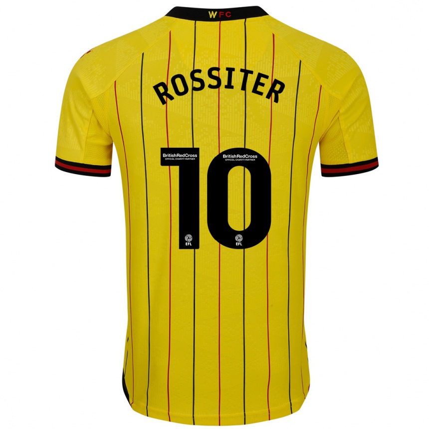 Niño Fútbol Camiseta Annie Rossiter #10 Amarillo Negro 1ª Equipación 2024/25