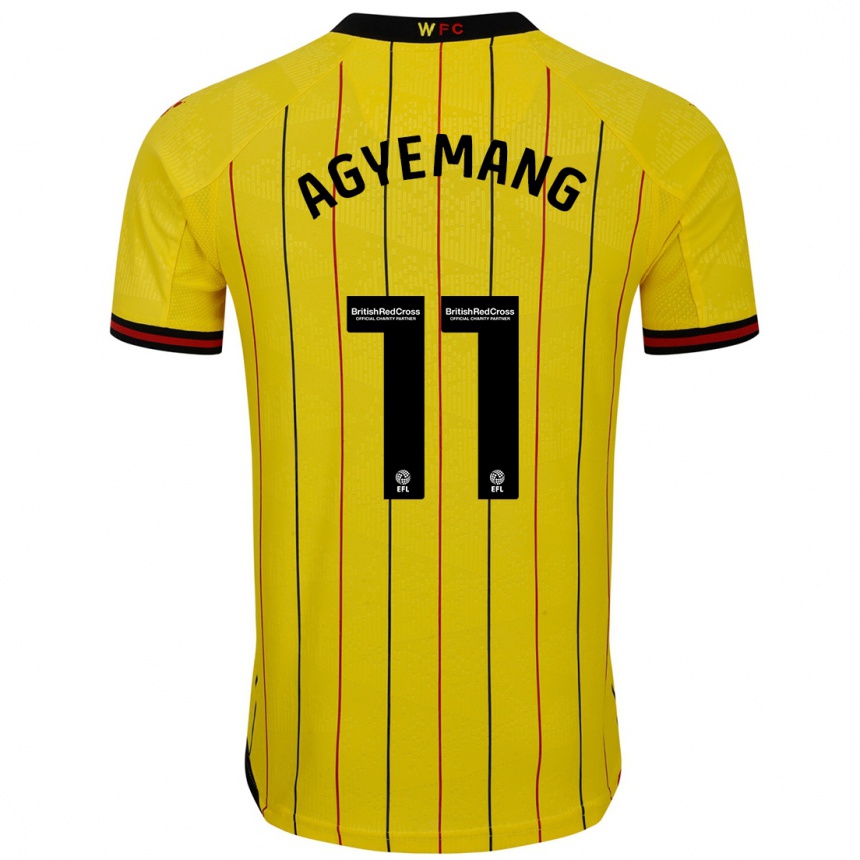 Niño Fútbol Camiseta Michelle Agyemang #11 Amarillo Negro 1ª Equipación 2024/25