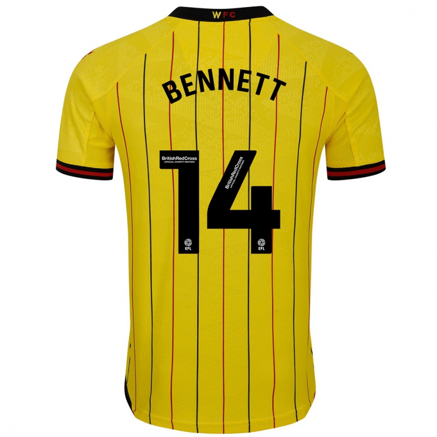 Niño Fútbol Camiseta Harley Bennett #14 Amarillo Negro 1ª Equipación 2024/25