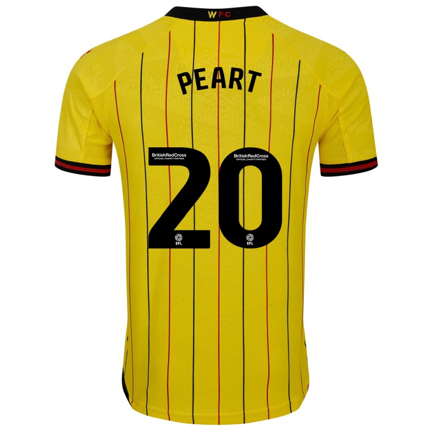 Niño Fútbol Camiseta Kalani Peart #20 Amarillo Negro 1ª Equipación 2024/25