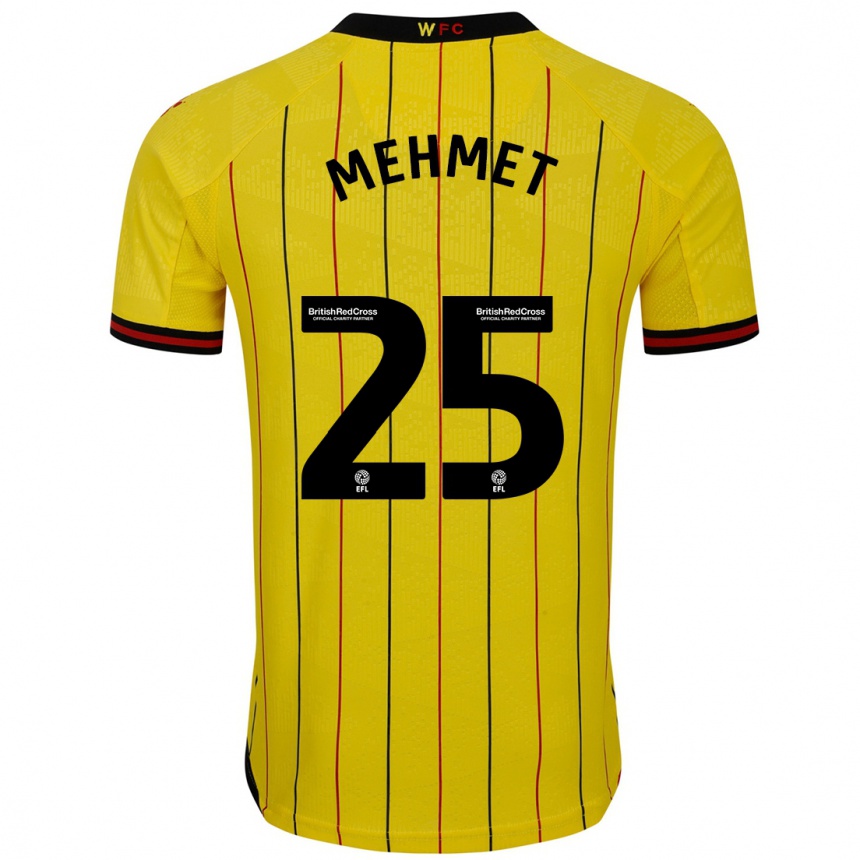 Niño Fútbol Camiseta Melis Mehmet #25 Amarillo Negro 1ª Equipación 2024/25