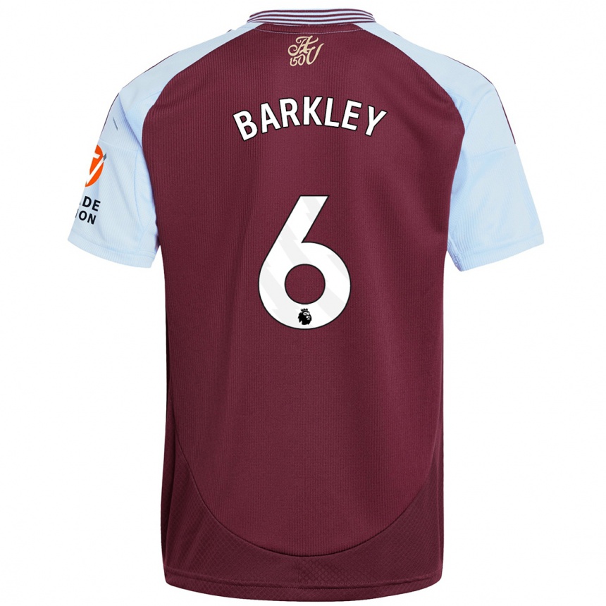 Niño Fútbol Camiseta Ross Barkley #6 Borgoña Azul Cielo 1ª Equipación 2024/25