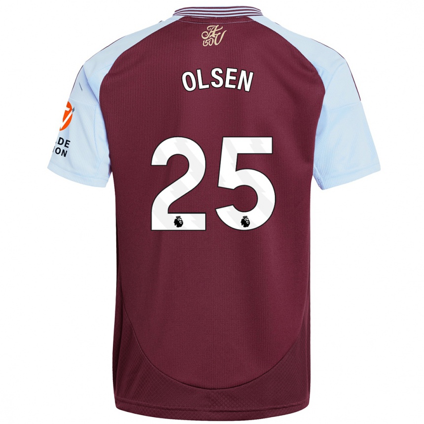 Niño Fútbol Camiseta Robin Olsen #25 Borgoña Azul Cielo 1ª Equipación 2024/25