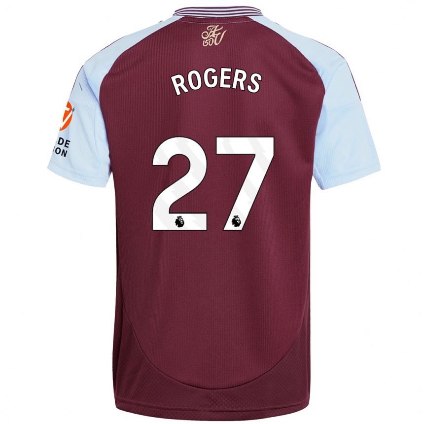 Niño Fútbol Camiseta Morgan Rogers #27 Borgoña Azul Cielo 1ª Equipación 2024/25