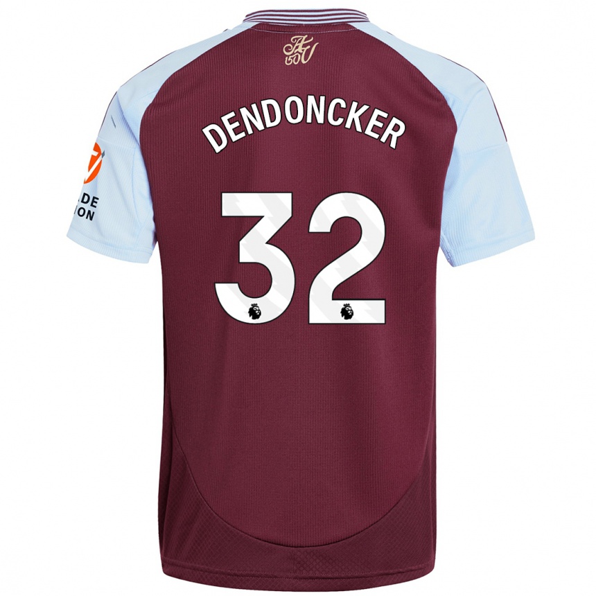 Niño Fútbol Camiseta Leander Dendoncker #32 Borgoña Azul Cielo 1ª Equipación 2024/25