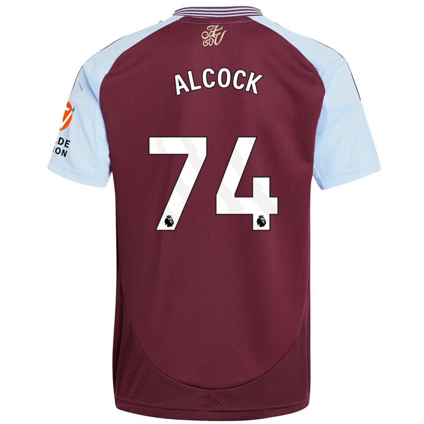 Niño Fútbol Camiseta Todd Alcock #74 Borgoña Azul Cielo 1ª Equipación 2024/25