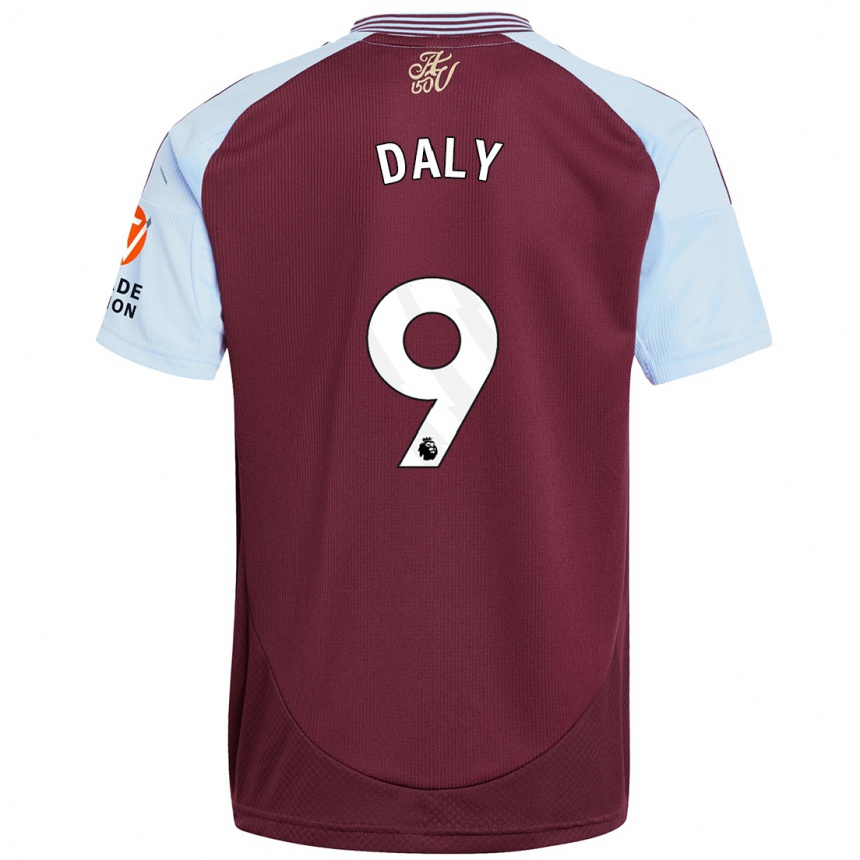 Niño Fútbol Camiseta Rachel Daly #9 Borgoña Azul Cielo 1ª Equipación 2024/25