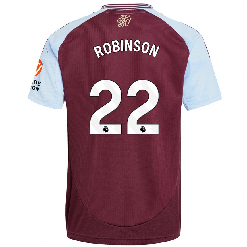 Niño Fútbol Camiseta Katie Robinson #22 Borgoña Azul Cielo 1ª Equipación 2024/25