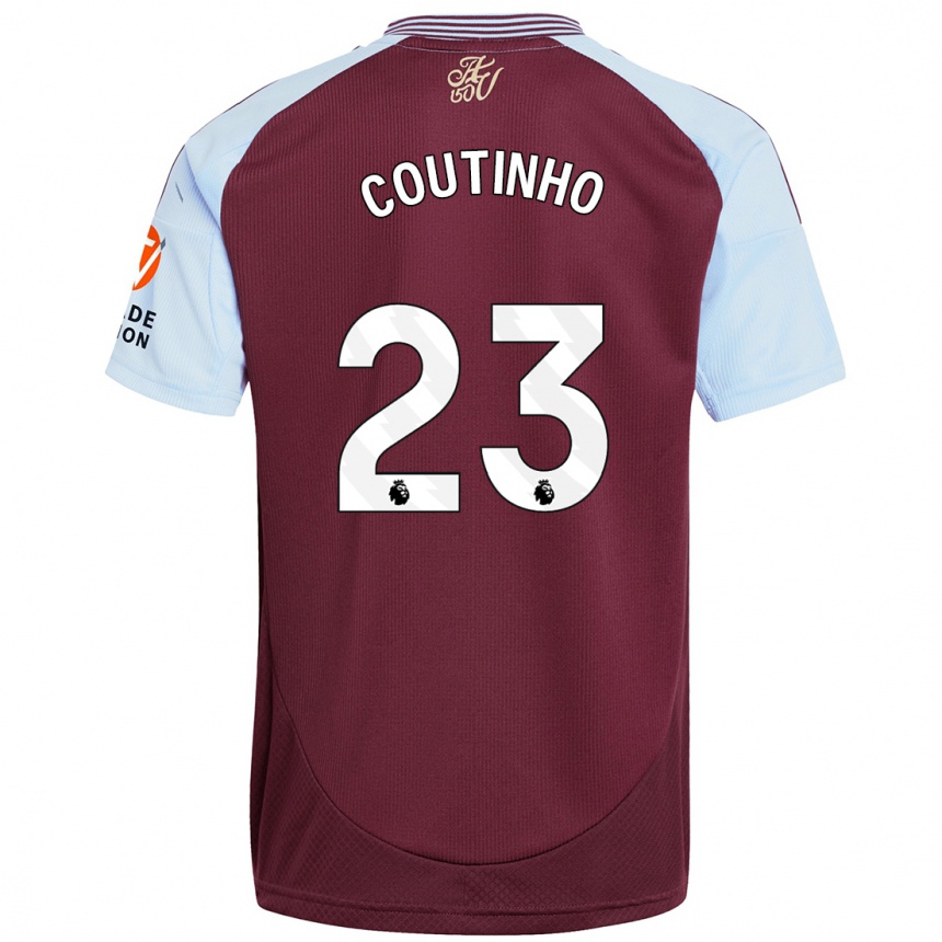 Niño Fútbol Camiseta Philippe Coutinho #23 Borgoña Azul Cielo 1ª Equipación 2024/25