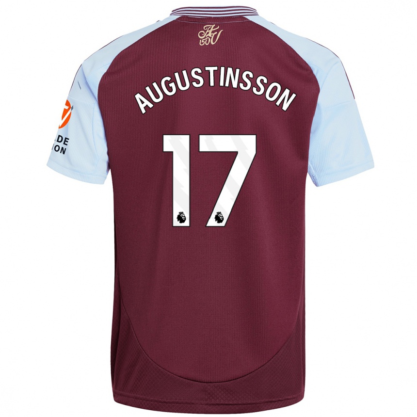 Niño Fútbol Camiseta Ludwig Augustinsson #17 Borgoña Azul Cielo 1ª Equipación 2024/25