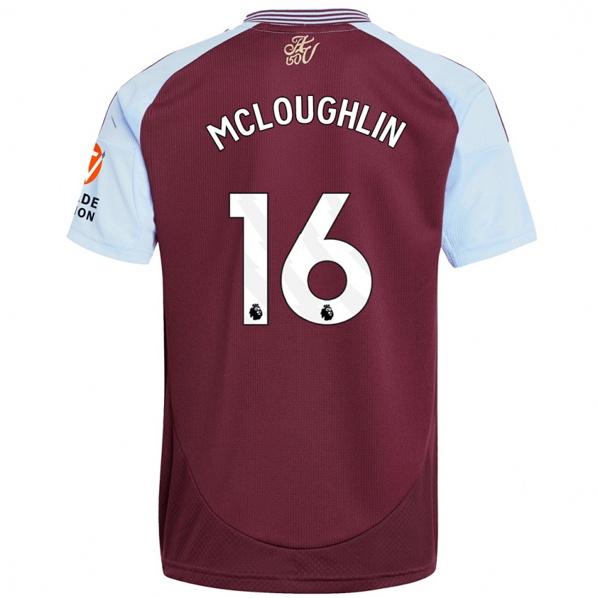 Niño Fútbol Camiseta Olivia Mcloughlin #16 Borgoña Azul Cielo 1ª Equipación 2024/25