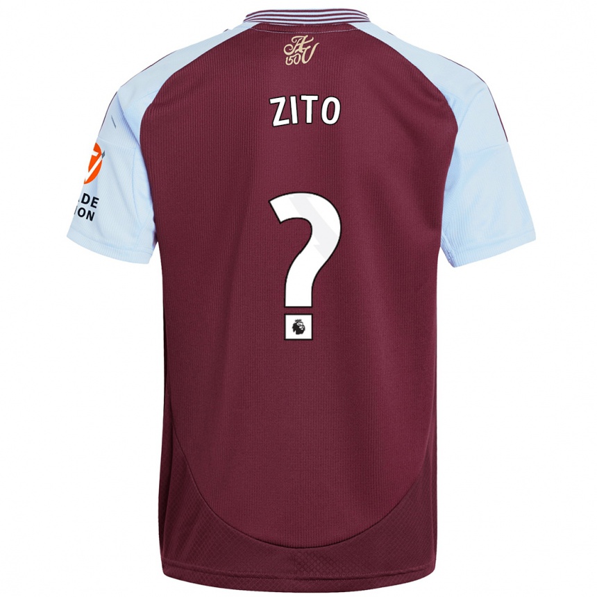 Niño Fútbol Camiseta Patrick Zito #0 Borgoña Azul Cielo 1ª Equipación 2024/25