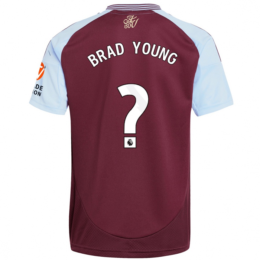 Niño Fútbol Camiseta Brad Young #0 Borgoña Azul Cielo 1ª Equipación 2024/25